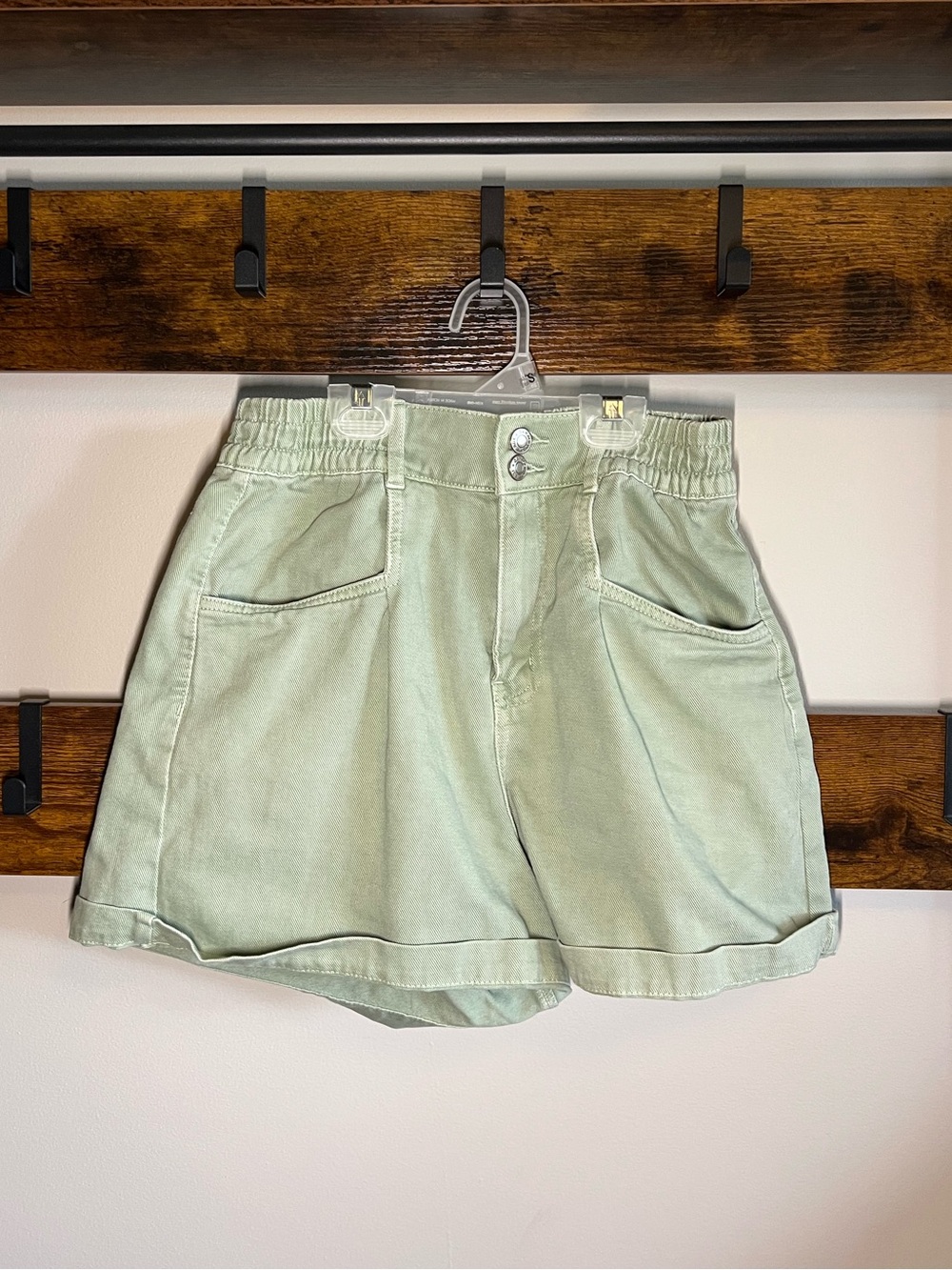 Garage High-Waist Sage Green Women's Shorts
